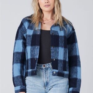 Saltwater Luxe Plaid Fringe Jacket